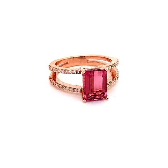 Natural Tourmaline Diamond Ring 14k RG 2.2 TCW Certified $4,950 112165 - Picture 11 of 17
